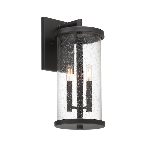 Designers Fountain Otto 18.75in 3-Light Matte Black Modern Outdoor Hardwired Wall Lantern with No Bulbs Included D298C-8EW-MB - main